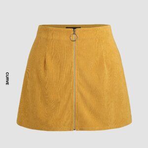 Cider Corduroy Zip-up Short Skirt Curve & Plus